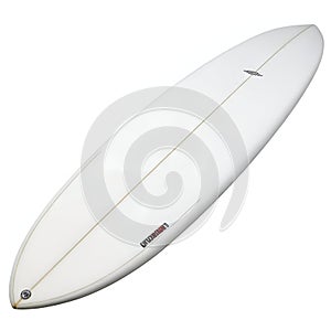 Mockup of White Surfboard for Beach - Isolated on White Background
