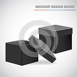Mocup boxes vector photo