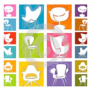 Mod Chair icons (Vector)