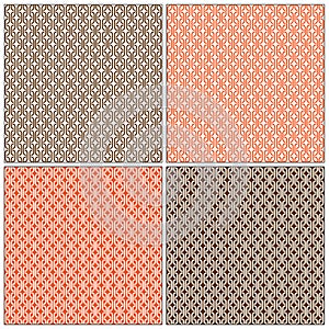 Mod seamless geometric patterns white orange brown