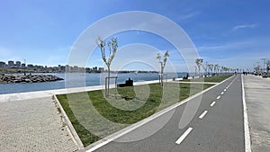 Moda beach and Kurbagalidere stream view in Istanbul