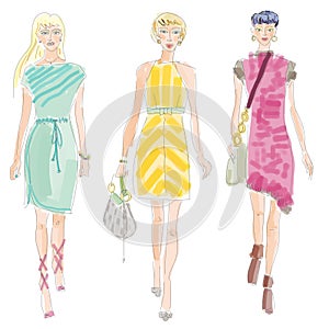 Moda fashion show. Illustration with clipping path