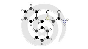 modafinil molecule, structural chemical formula, ball-and-stick model, isolated image wakefulness-promoting agents