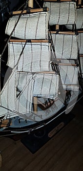 model antique ship and sails