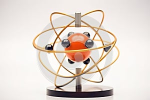 Model of an atom on a white background.