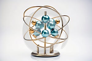 Model of an atom on a white background.