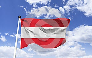 Model of the Austrian flag in the wind