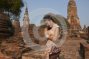 Model at Ayutthaya Temple