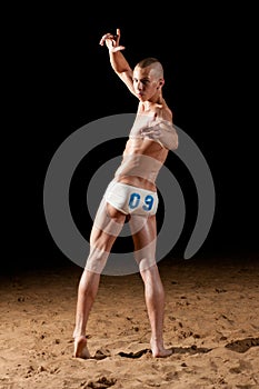 Model on the beach