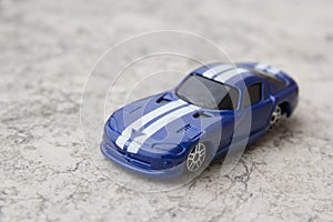 Model of blue sports car