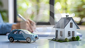 The Model Car and House.AI generated image