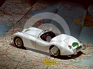 Model Car on Road Map