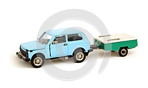 Model car with trailer