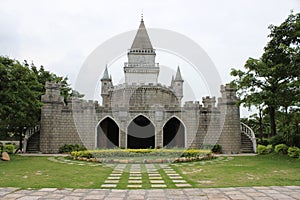 Model of the castle in a park