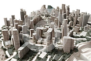 Model of city of future in desert