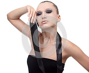 Model with cloth riband