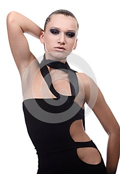 Model with cloth ribbon