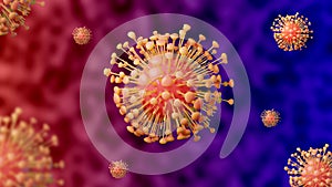 Model of Corona virus 2019-nCov. 3d rendering.