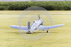 Model Corsair Plane Taking Off