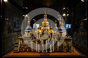 Model of current view of St. Sophia Cathedral in Kyiv in Ukraine