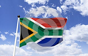 Model of the flag of South Africa fluttering