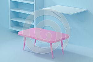 Model of furniture in the living room, 3d rendering