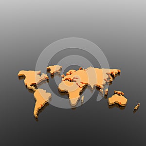 Model of the geographical world map photo