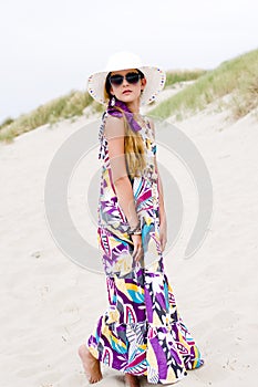 Model girl on the beach