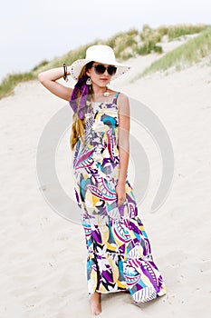 Model girl on the beach