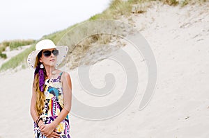 Model girl on the beach