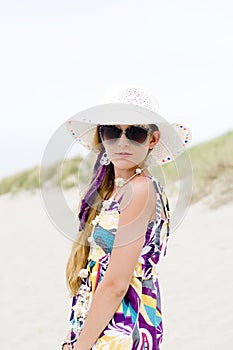 Model girl on the beach