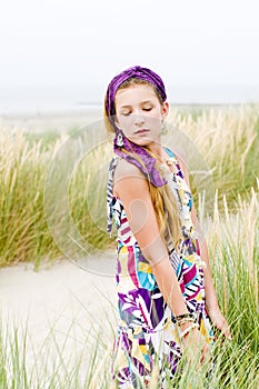 Model girl on the beach