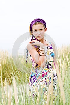 Model girl on the beach