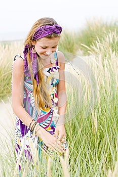 Model girl on the beach