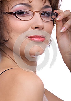 Model in glasses