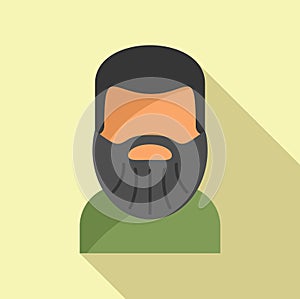 Model hipster style man icon flat vector. Funny adult portrait