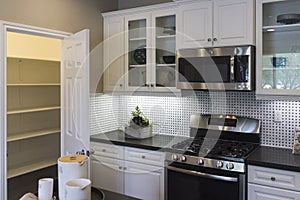 Model home kitchen and pantry.