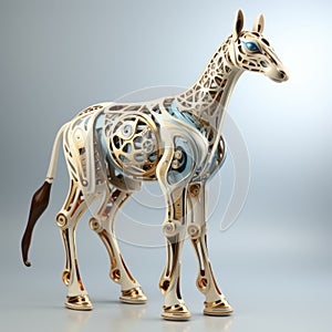 A model of a horse with a skeleton on it's back. Generative AI image.