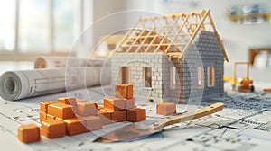 The Model House on Blueprint. AI generated