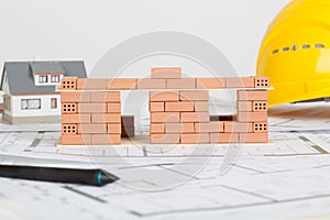 Model house construction with brick