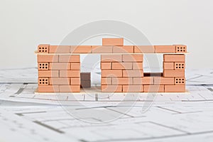 Model house construction with brick