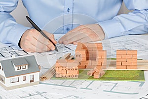 Model house construction with brick