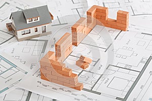 Model house construction with brick