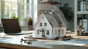 The model house on desk.AI generated image