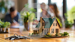 The miniature house with keys.AI generated image