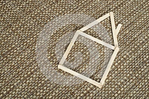 Model house made of wooden sticks