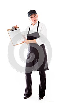 Model isolated on white with blank score board