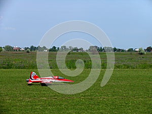 Model of a jet airplane on the remote control