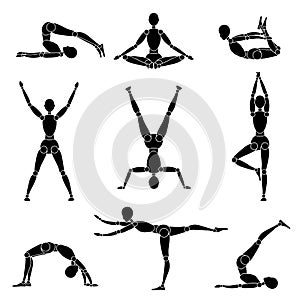 Model man silhouette yoga gymnastics recreation