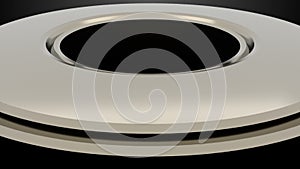 Model of metal wheels in space, 3d render background, computer generating